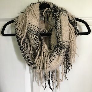 Plaid Fringe Infinity Scarf
